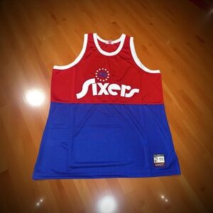 Mitchell & Ness NBA Heritage Tank Blue 76ers Jersey Size 2XL BNWT Philadelphia